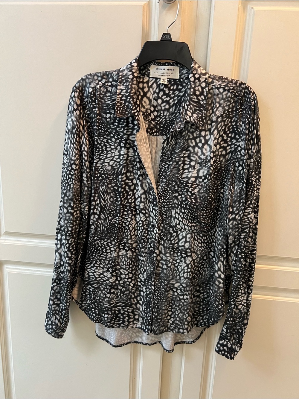 cloth & stone Black and White Printed Button-Down Shirt